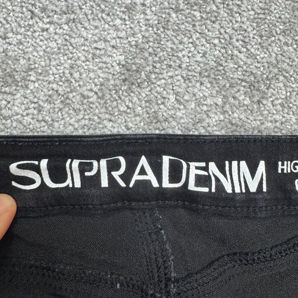Supra Denim High Rise Capri Cropped Jeans Womens 14 Black Stretch Casual 32x20 - Picture 3 of 16